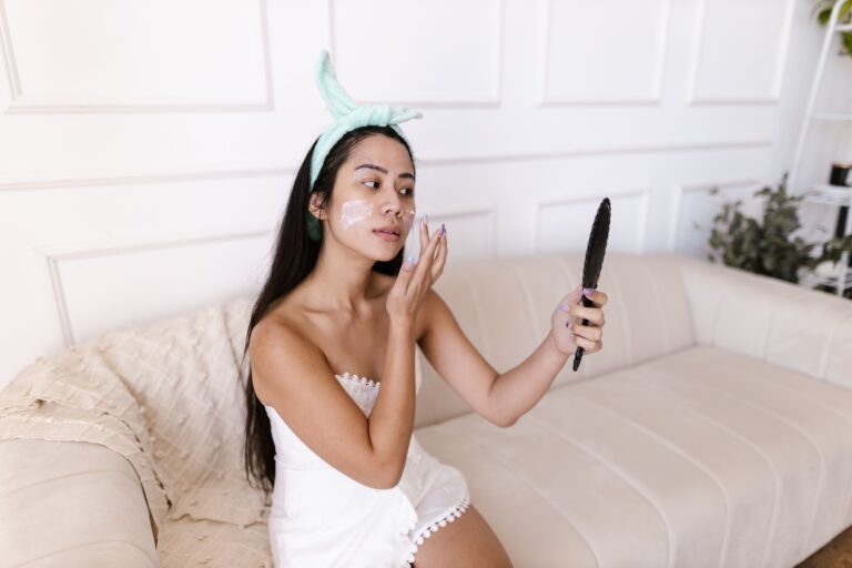 Korean skincare routine for acne-prone skin with gentle products